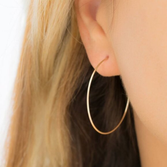 Alquimia Jewelry - Simple hoops earrings in gold